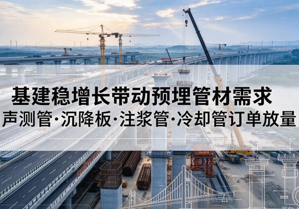 建平基建稳增长带动预埋监测管材需求，声测管、沉降板、注浆管订单持续放量
